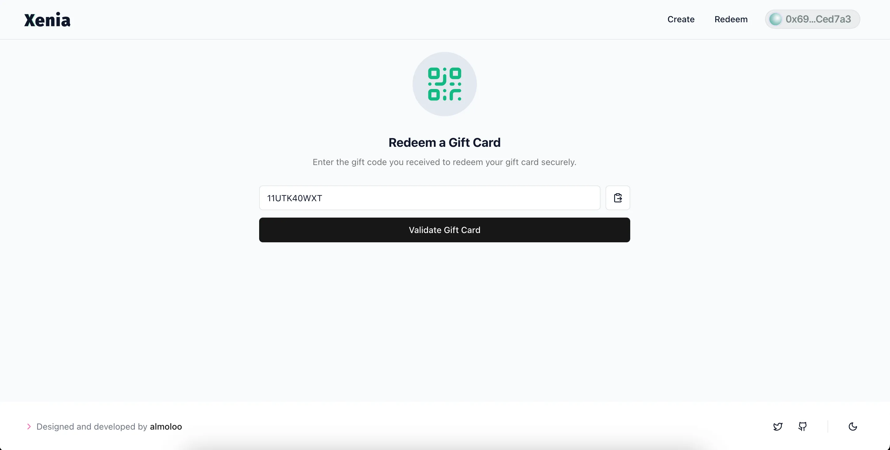 Validating a gift card