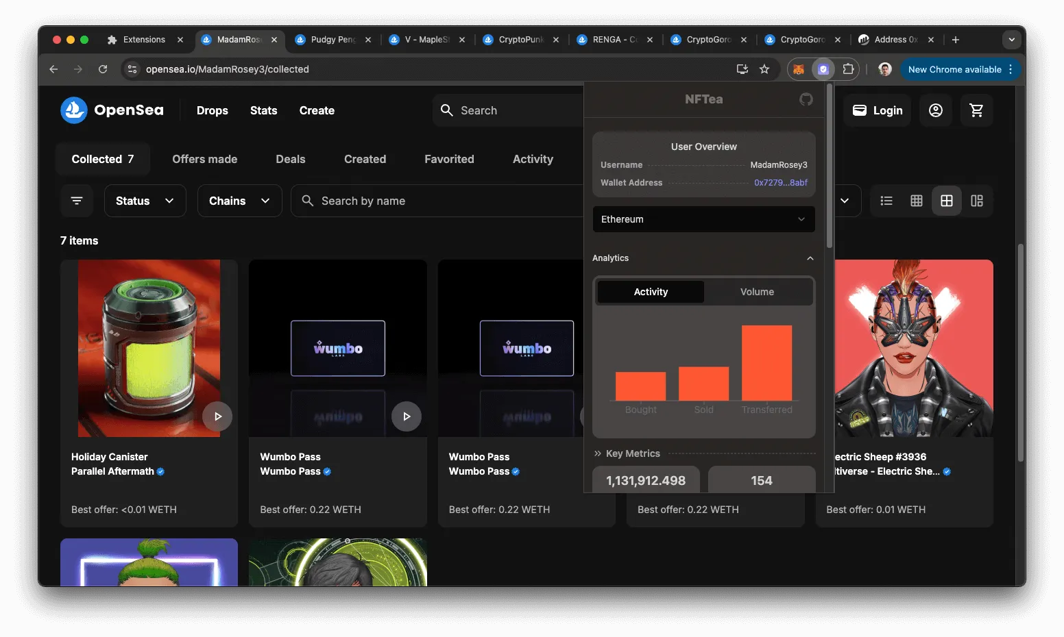 Wallet analytics